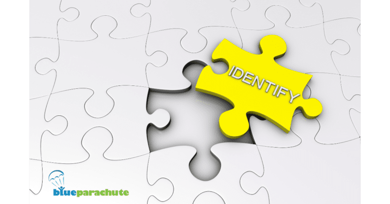 An image of a white puzzle with one piece missing, but a yellow puzzle piece which says "Identify" hovers over it. This implies that an object is being identified.